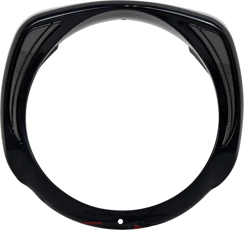 Miniatura 2 de Anillo de bisel de faros delanteros con LED DRL para Harley Touring, clip de bisel de faros delanteros negro, anillo de ajuste para Harley Street