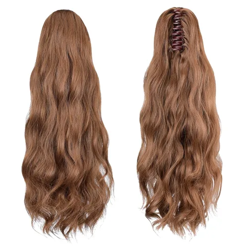 Miniatura 301 de Extensiones de cola de caballo de cabello rubio, extensiones de cola de caballo para mujer, pinza de extensiones de cabello rizado de 12 pulgadas