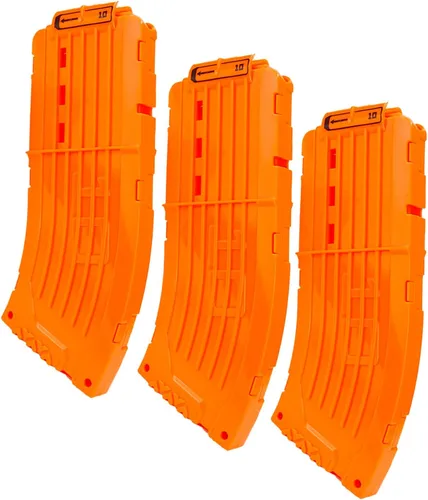 BOROLA 10 dardos curvados cargador cargador clip de recarga rápida compatible con Nerf Elite (naranja, 3 piezas)
