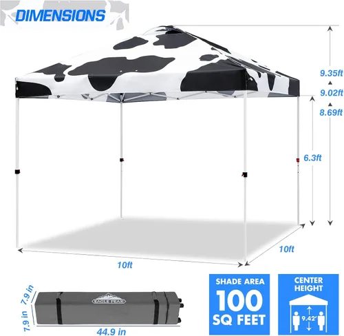 Miniatura 520 de EAGLE PEAK Tienda de campaña desplegable con bolsa de transporte con ruedas, 8 estacas, 4 cuerdas, 4 bolsas de peso, toldo de tienda de campaña