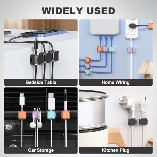 Miniatura 5 de Paquete de 6 organizadores magnéticos de cables de carga, organizador de cables magnéticos 2025, clips magnéticos de gestión de cables, soporte