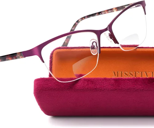 Miniatura 10 de Missfive Paquete de 2 Gafas de Lectura Progresivas Multienfoque para Mujeres, Sin Línea Bloqueo de Luz Azul Bisagra de Resorte Lectores Ligeros