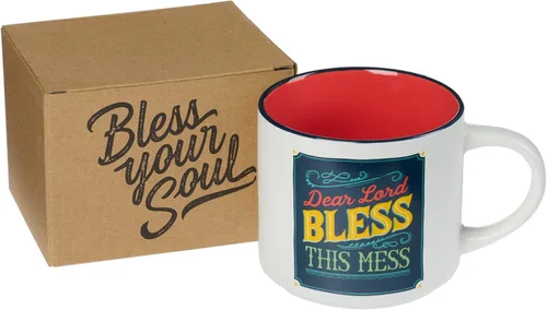 Miniatura 4 de Bless Your Soul Taza de café blanca XL Dear Lord Bless This Mess, divertidos regalos de cumpleaños para mujeres, mamá, compañera de trabajo, diseños