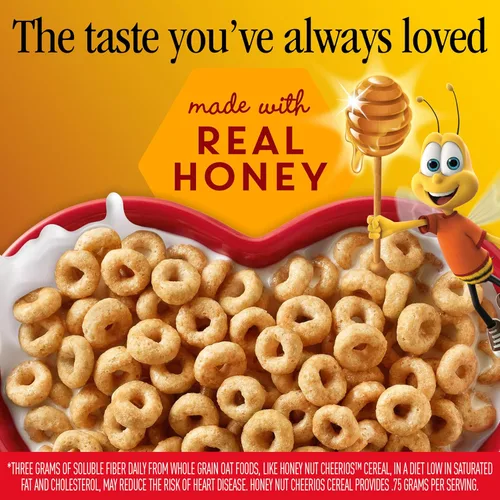Miniatura 3 de Cereales para desayuno con avena Cheerios Honey Nut, sin gluten, 18.8 onzas