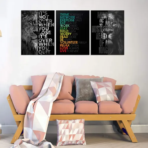 Miniatura 2 de Arte de pared motivacional para oficina, lienzo inspirador, arte de pared, póster de ajetreo, impresión de cita de empresario, pintura de pared, 3