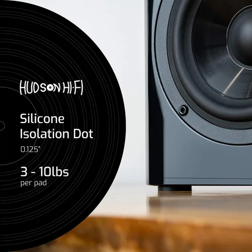 Miniatura 2 de Hudson Hi-Fi Punto de aislamiento de silicona platino de 1 pulgada, pies de aislamiento antideslizantes, sin adhesivo, 20 duro, paquete de 16