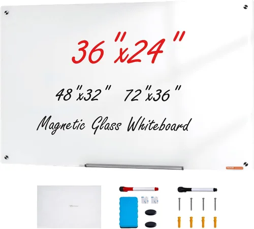 Miniatura 13 de VEVOR Pizarra blanca magnética móvil, 36 x 24 pulgadas, doble cara, pizarra de borrado en seco reversible de 360 grados, altura ajustable con marco