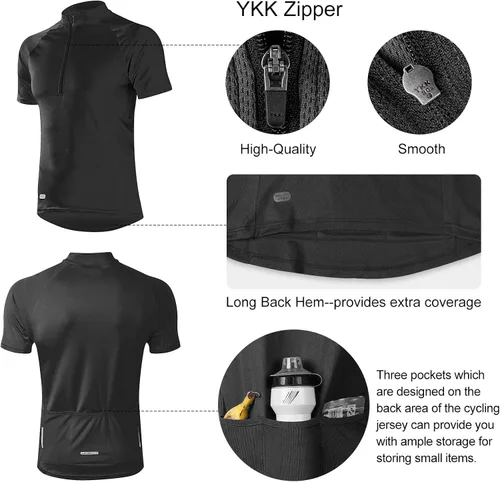 Miniatura 3 de INBIKE Mens Cycling Jerseys Moisture Wicking Short Sleeve Quick Dry Bike Jersey Long Sleeve Running Tops Breathable
