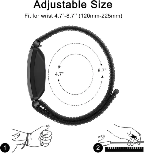 Miniatura 4 de Correas de nailon Ace 3 compatibles con Fitbit Ace 3 correas para niños y niñas, suave, agradable al tacto, transpirable, 3 bandas para reloj