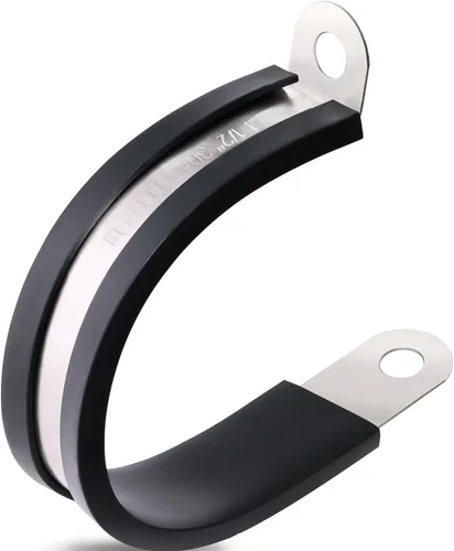 Miniatura 16 de OURU 100 piezas de abrazaderas de cable de 3/8 pulgadas, abrazaderas de cable de acero inoxidable 304 con revestimiento de goma acolchado y aislado