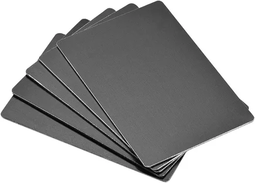 Miniatura 12 de uxcell Tarjeta de metal en blanco 2.598x1.772x0.020 in Placa de aluminio anodizado para bricolaje Impresión láser Grabado Negro 5