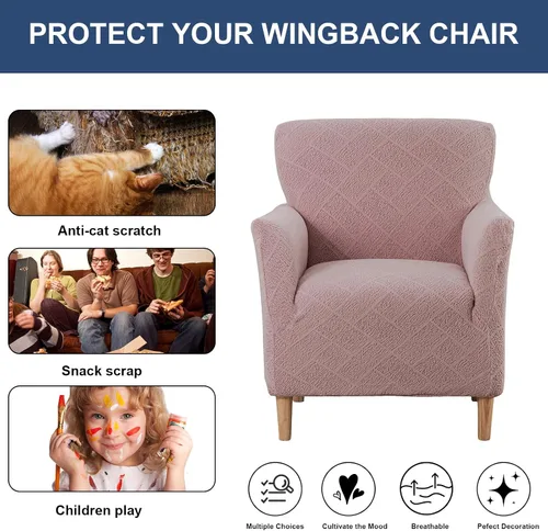 Miniatura 13 de HAOYONG - Funda elástica de terciopelo para silla de banquete, fundas para sillas de 1 pieza, fundas para sillones de sofá, funda suave para sillón