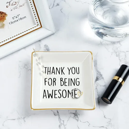 Miniatura 2 de Homlouue Regalos de agradecimiento para mujeres, plato de anillo de agradecimiento inspirador para empleados, compañeros de trabajo, amigos
