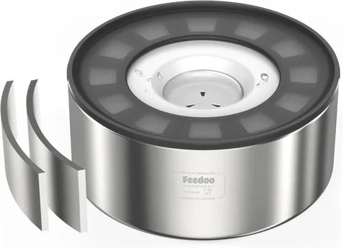 Miniatura 12 de Cuenco de agua antiderrames para perros, de acero inoxidable de doble pared con tapa a prueba de salpicaduras y disco flotante, base antideslizante