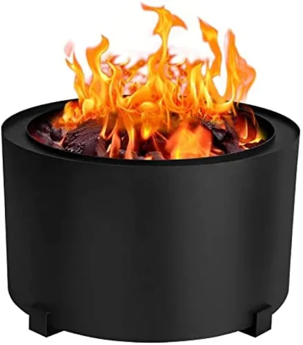 Miniatura 8 de Pozo de fuego sin humo, hoguera de acero al carbono, gran hoguera de leña, estufa al aire libre, hoguera portátil sin humo para picnic, camping