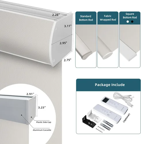 Miniatura 8 de Cortinas enrollables inteligentes de filtrado de luz motorizadas compatibles con HomeKit, persianas inteligentes para ventanas con 1% de apertura