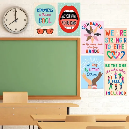 Miniatura 3 de S&O Kindness - Pósteres de bondad para decoración de aula, paquete de 6 unidades, paquete de póster grande de 15 x 22 pulgadas, mentalidad de Aula