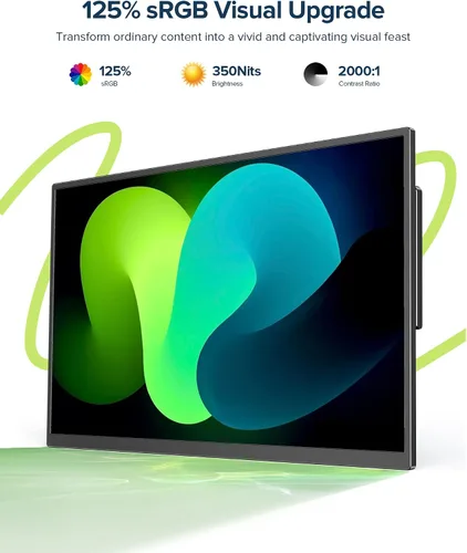Miniatura 6 de Monitor portátil con pantalla táctil con batería de 8000 mAh, 15.6 pulgadas, 125% sRGB ultra delgado de 10 puntos, monitor de pantalla táctil USB-C