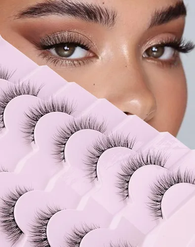 Miniatura 8 de Onlyall Pestañas naturales, pestañas postizas de aspecto natural, pestañas postizas suaves y esponjosas, 7 pares D1 natural (0.23-0.51 pulgadas)