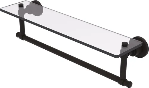 Miniatura 19 de Allied Brass WS-1TB/16-SN Estante de vidrio con toallero, 16 pulgadas x 5 pulgadas Níquel Satinado