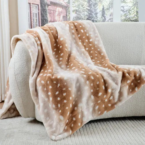Miniatura 28 de Krifey Manta de piel sintética, manta suave, esponjosa y acogedora para sofá, manta de visón de lujo, manta cálida tipo throw para cama, regalos