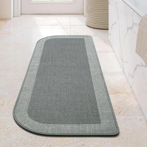 Miniatura 33 de YDKGL Alfombra de baño de medio círculo, alfombras de baño finas para debajo de la puerta, de secado rápido, antideslizante, lavable, con respaldo