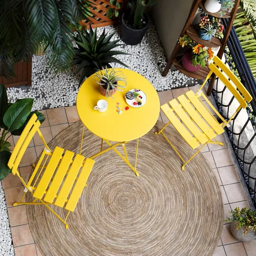 Miniatura 10 de Grand patio Juego de bistró plegable de 3 piezas, 2 sillas y 1 mesa, resistente a la intemperie para exteriores e interiores, juego de conversación
