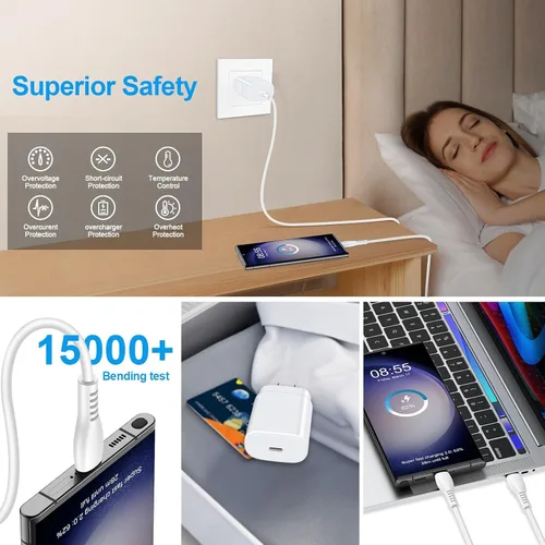 Miniatura 7 de Cargador rápido tipo C de 25 W para Samsung Galaxy A16 5G A15 5G A14 5G A35 A54 A25 A56 A36 A26 A55 A03s S25 Ultra S24 FE S23 S22 S21 Z Fold 6 Flip