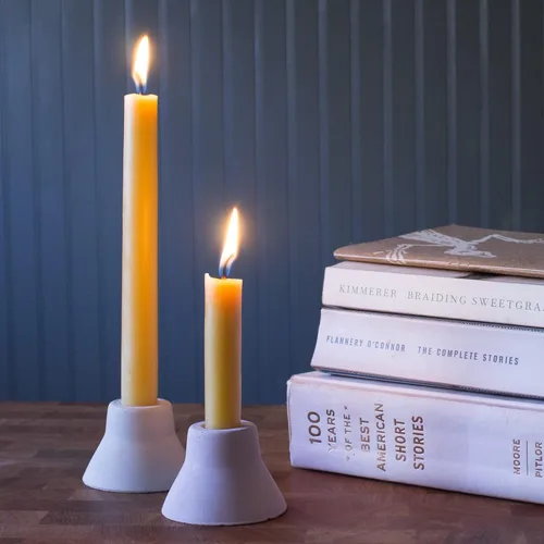 Miniatura 8 de Bluecorn Beeswax Velas cónicas 100 % pura y natural de abejas, par de velas cónicas naranjas de 10 pulgadas, combustión limpia y sin goteo, sin
