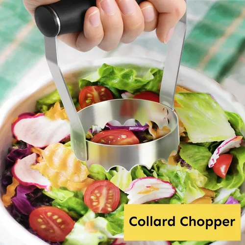 Miniatura 4 de HULISEN Picador de Alimentos Dentado para Cubiertos, Picador Manual de Mano de Acero Inoxidable de 3 Pulgadas con Mango de Agarre y Borde de Diente