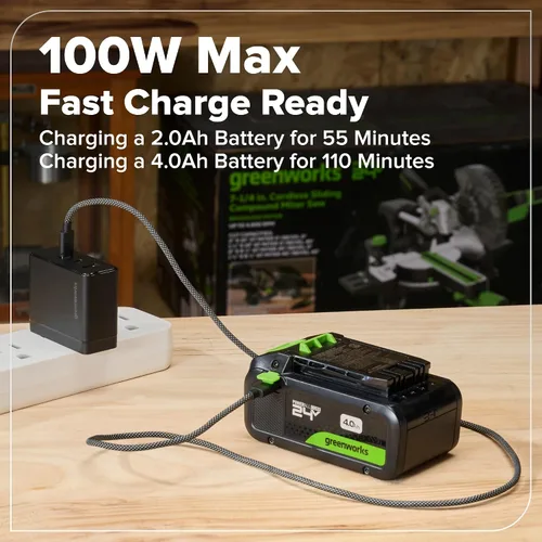 Miniatura 17 de Greenworks - Taladro inalámbrico sin escobillas de 24 V, 400 pulgadas-libras más combo de destornillador de 1950pulgadas-libras, alto par, ligero