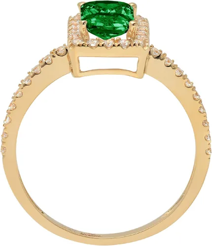 Miniatura 2 de Clara Pucci Solitario de corte esmeralda brillante de 1.79 quilates con acento impecable, ideal VVS1 imitación CZ verde esmeralda compromiso