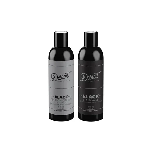 Detroit Grooming Co. Acondicionador de barba y barba - Kit para hombre - Suaviza, fortalece, hidrata, infundido con aceite de argán, extracto de