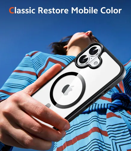 Miniatura 37 de FNTCASE Funda para iPhone 13 Pro-Max: Fundas magnéticas transparentes compatibles con Magsafe Slim anti amarillamiento protección contra caídas