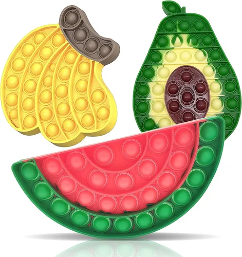 Miniatura 7 de 4 piezas de juguetes para juguetear, juguetes de burbujas de empuje arcoíris, juguete de helado, juguetes de piña para apretar, conjunto de juguetes
