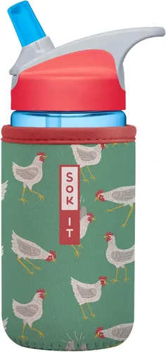 Miniatura 204 de Sok It BotlSok Funda para botella de agua con cubierta de neopreno aislante (Floral abstracto, se ajusta a CamelBak o Nalgene de 12 onzas)