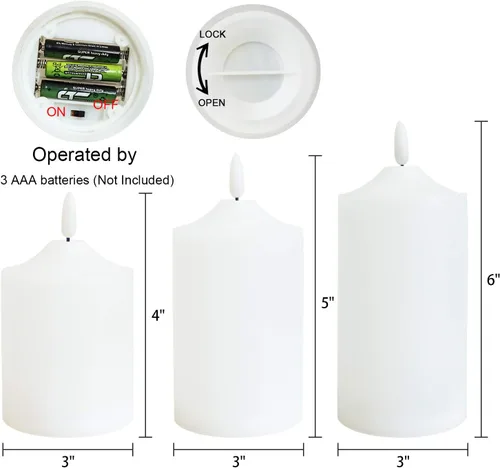 Miniatura 2 de Eldnacele Velas LED parpadeantes sin llama impermeables para exteriores con temporizador remoto, funciona con pilas, velas de plástico con mecha 3D