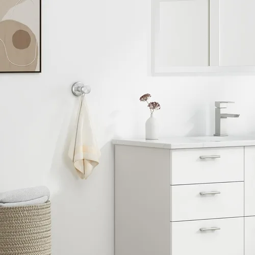 Miniatura 2 de Gancho Simple de Toalla de Baño de Ángulo de Níquel Cepillado, SUS304 Soporte de Toalla de Acero Inoxidable para Armario de Baño y Closet, Perchero
