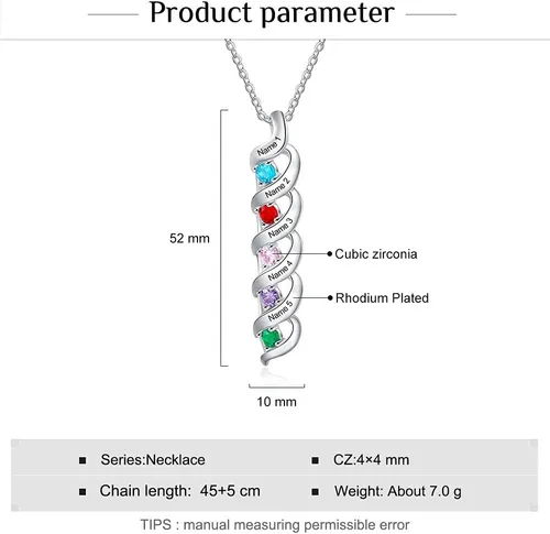 Miniatura 30 de Gemszoo Personalized Twisted Name Necklace with Simulated Birthstones Mother Daughter Pendant Gifts for Women Mom Grandma