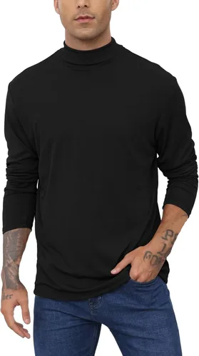 Miniatura 2 de Suéter de manga larga con cuello alto para hombre, básico, ligero, cómodo, suave, de punto, térmica