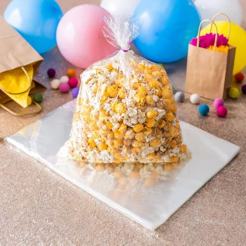 Miniatura 4 de TATTI Paquete de 100 bolsas de celofán grandes de plástico transparente de 12 x 16 pulgadas con lazos giratorios de 4 pulgadas, bolsas de plástico