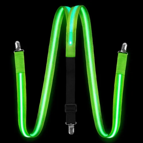 Miniatura 9 de Ainiv Corbatas iluminadas, corbatines y tirantes LED, suministros de fiesta que brillan en la oscuridad, ajustables para mujeres y hombres