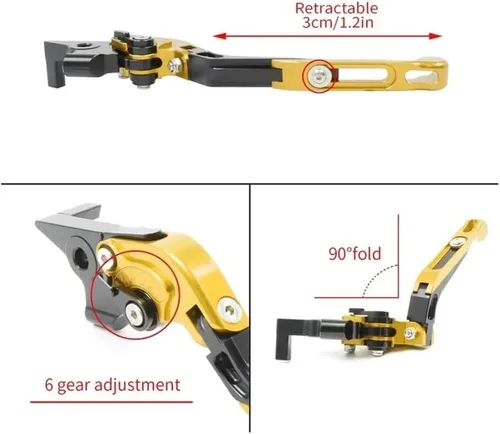 Miniatura 4 de Motorcycle Brake Clutch Levers for Ya&maha FZ8 FZ-8 2011 2012 2013 2014 2015 2016-2020 Motorcycle Adjustable Folding Extendable Brake Clutch Levers