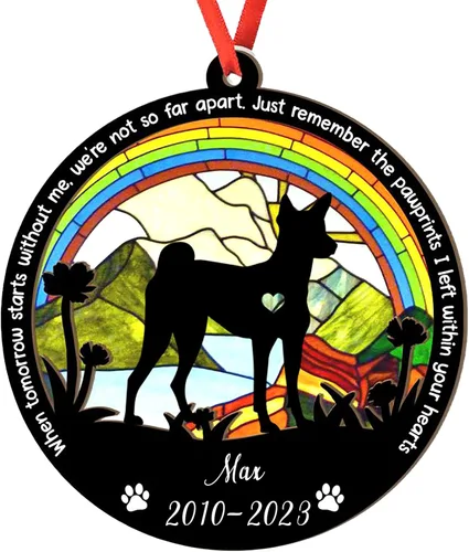 Miniatura 121 de Adorno personalizado para atrapasoles de sabueso afgano, adorno de Navidad de sabueso afgano, regalo para perro amante, sabueso afgano conmemorativo