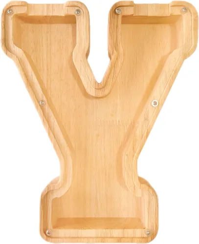 Miniatura 28 de Alcancía de 26 letras del alfabeto inglés A-Z, alcancía de madera transparente de gran capacidad, caja de ahorro de monedas personalizada