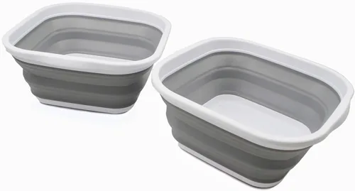 Miniatura 13 de SAMMART Juego de 2 tinas plegables de 5.5 L (1.4 galones) - Tina plegable para platos - Lavabo portátil - Tina de plástico que ahorra espacio
