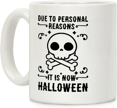 Miniatura 37 de LookHUMAN Taza de Café de Halloween – Halloween Is Meowgical Tazas, Taza de Café Espeluznante Idea de Regalos de Taza, 15 Onzas 10-Blanco