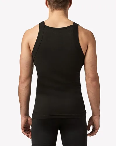 Miniatura 8 de papi Paquete de 3 camisetas sin mangas de algodón con cuello cuadrado para hombre, Negro, azul, rojo