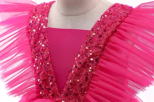 Miniatura 5 de NNJXD Vestido de princesa para niña, vestido de tul para fiesta de boda