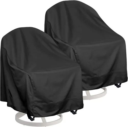 Paquete de 2 fundas giratorias para sillas de salón para exteriores, se adapta a la mayoría de sillas de patio o comedor giratorias (28 pulgadas de